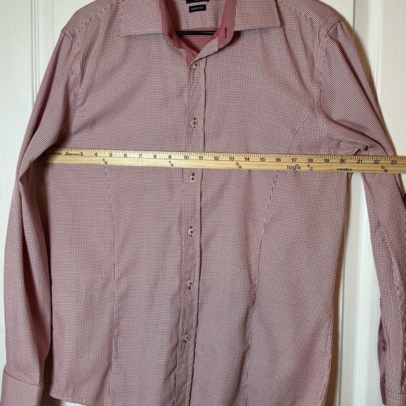 Rosso Milano Elegant Men's Red Button Up Dress Shirt - Picture 3 of 7